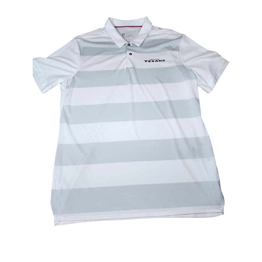 Houston Texans Nike NFL On Field Apparel Dri-Fit Polo‎ Men's L Large White Gray